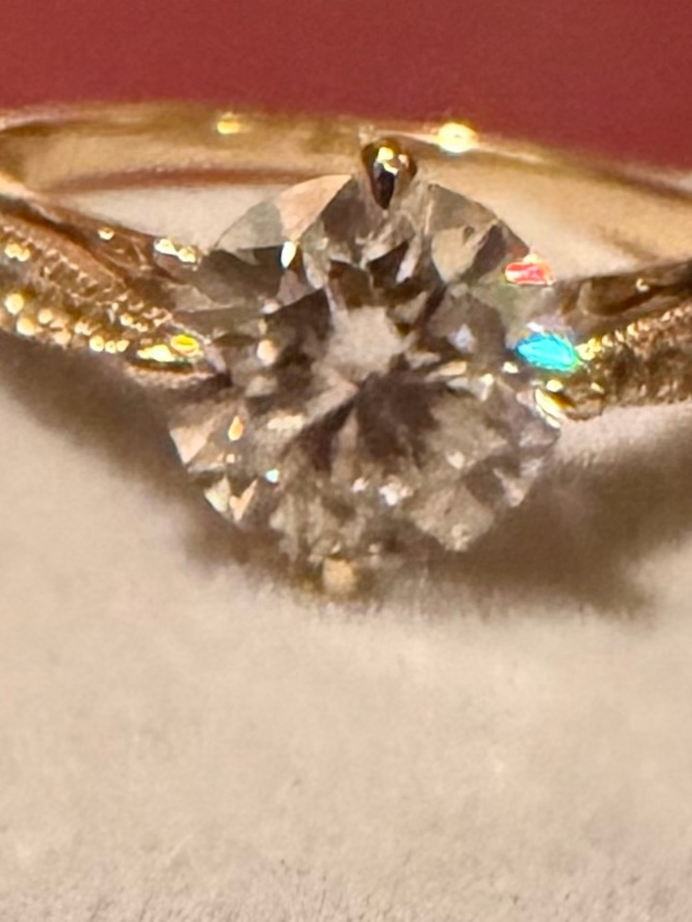 2ct Moissanite Solitaire Engagement Ring with Pavé Band - Picture 6 of 6